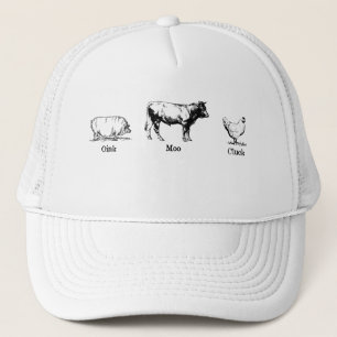 Casquette Retro Oink Moo Cluck Pig Cow Chicken
