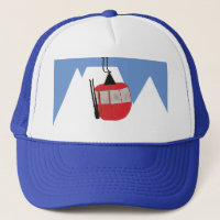Retro Ski Ascenseur Ski Montagne des neiges Illust