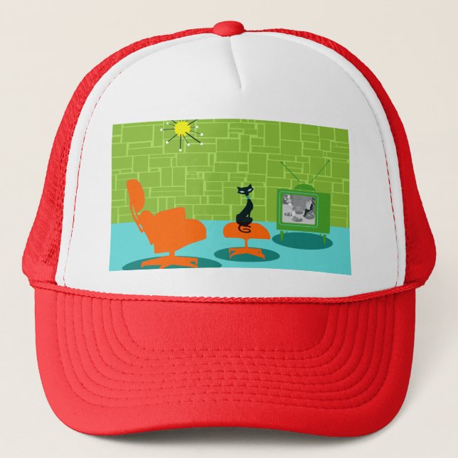 Casquette Rétro Space Age Kitty Trucker (Devant)