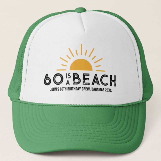 Casquette Retro Sunset Beach 60e 70e Escouade d'équipage (Devant)