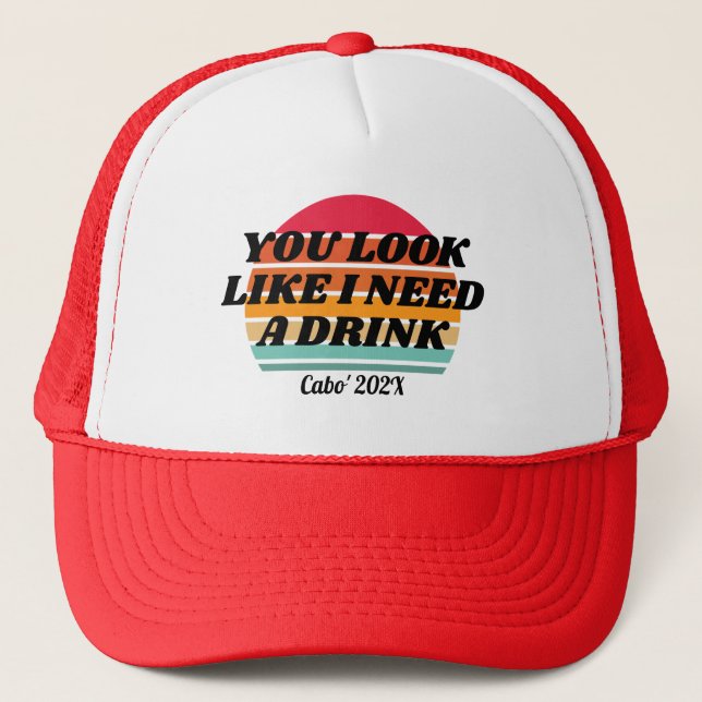 Casquette Retro Sunset Vacation 20e 30e 40 Anniversaire Squa (Devant)