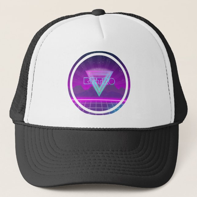 Casquette rétro Synthwave grille de 80s (Devant)