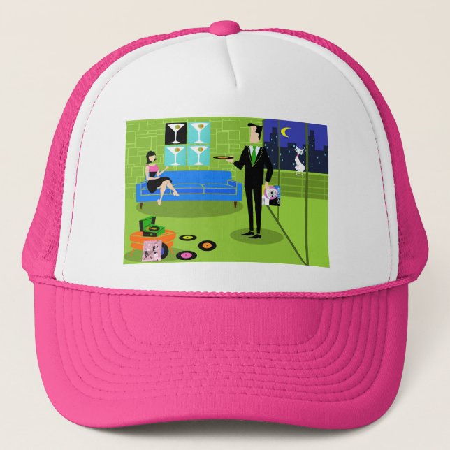 Casquette Retro Urban Dessin animé de deux Trucker Hat (Devant)