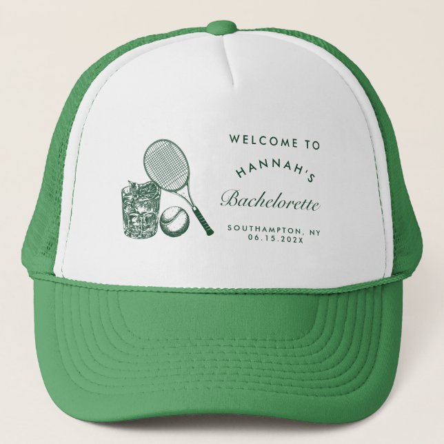 Casquette Retro Vert Dernier Swing Avant Le Tennis De Bague  (Devant)