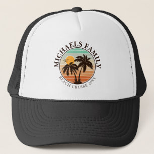 Casquette Réunion en famille Summer Sunset Beach Palm Trees 