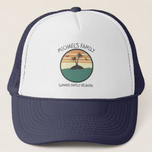 Casquette Réunion en famille Summer Sunset Beach Palmier