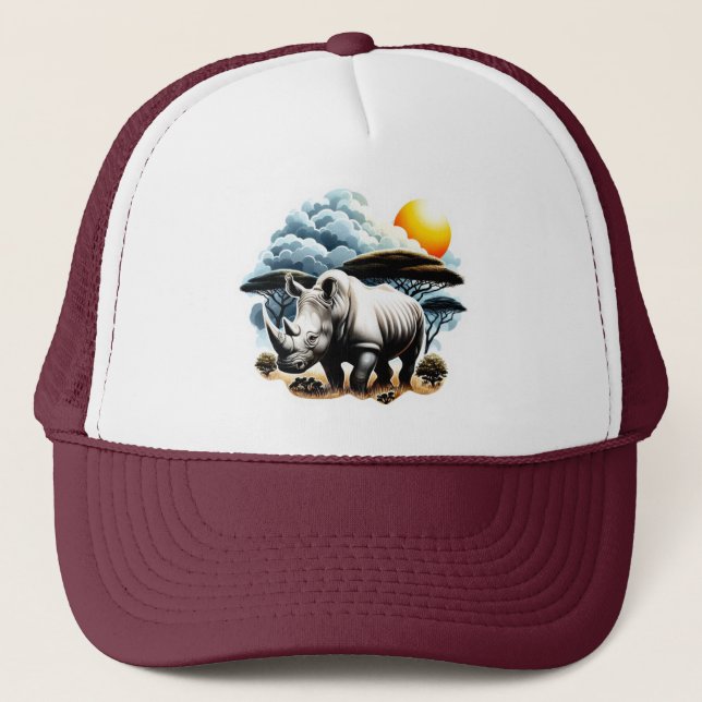 Casquette Rhinoceros blancs (Devant)