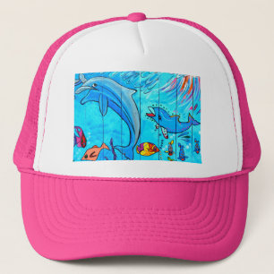 casquette riant de dauphins