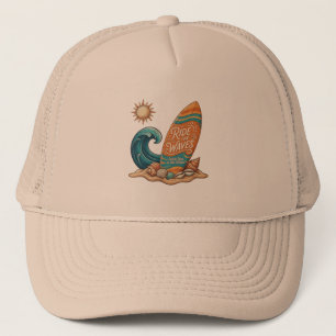 Casquette Ride the Waves Surfboard Illustration - Tropical B