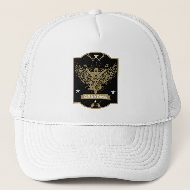 Casquette Rider moto Grandma (Devant)