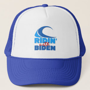 Casquette RIDIN' AVEC LE chapeau BIDEN Trucker - Bleu et bla