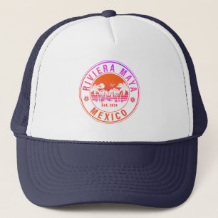 Casquette Riviera Maya Mexico Palm Tree Vintage voyage 60s