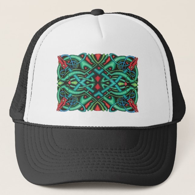 Casquette Robe celtique de la tête de dragon aux couleurs vi (Devant)