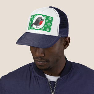 Casquette Robin de dessin mignon avec les flocons de neige