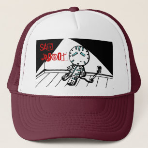 Casquette robot triste