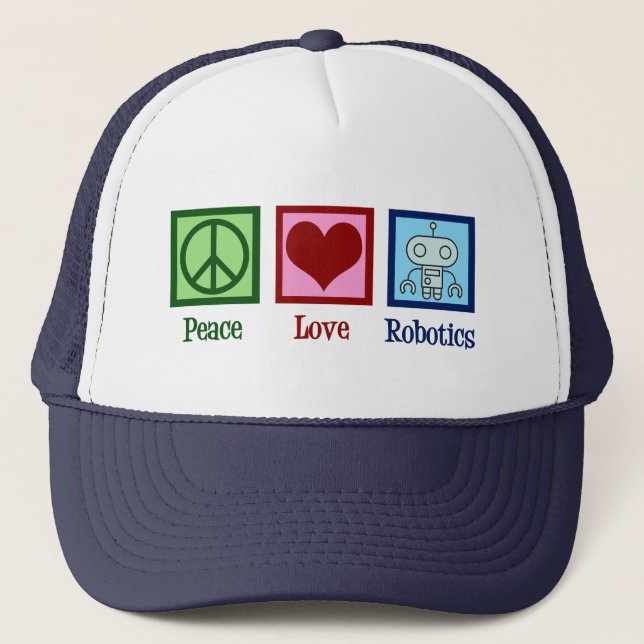 Casquette Robotique de l'amour de la paix (Devant)