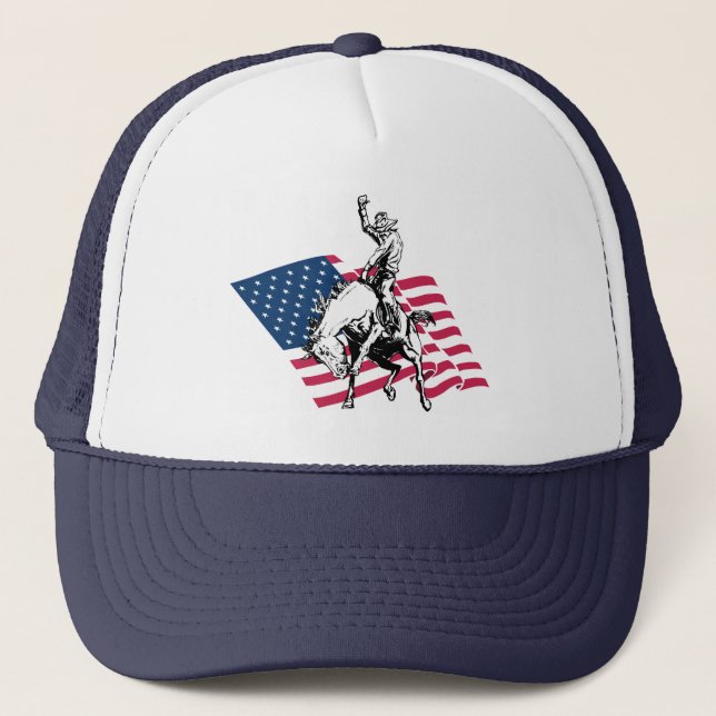 Casquette Rodéo Etats-Unis - L'Amérique, le cheval de cowboy (Devant)