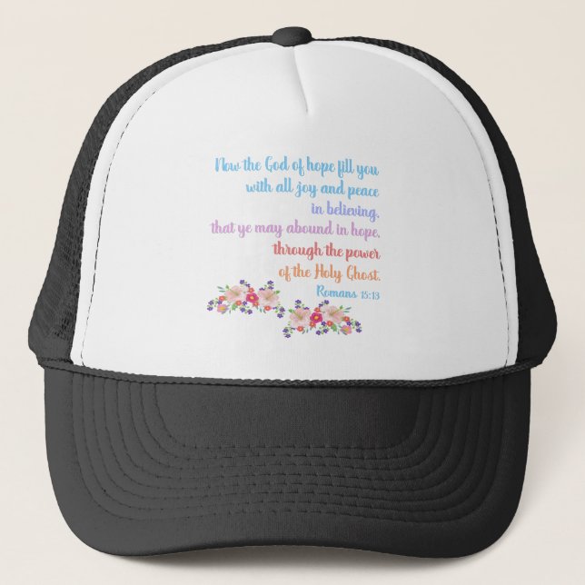 Casquette Romans 15 Bible Verse Design (Devant)