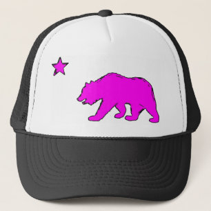 Casquette rose au néon d'ours de drapeau de la
