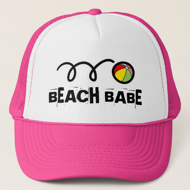 Casquette rose de bébé de plage pour des filles (Devant)