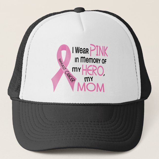 Casquette ROSE de cancer du sein DANS la MÉMOIRE de MA MAMAN (Devant)