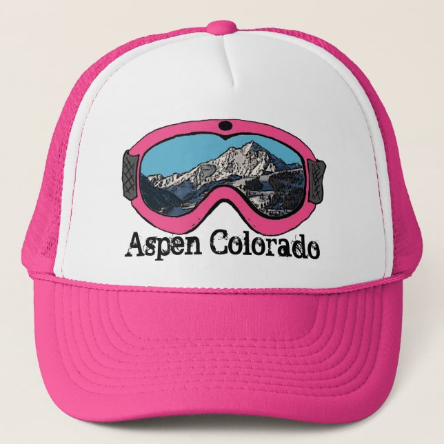 Casquette rose de lunettes de neige d'Aspen le (Devant)