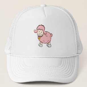 Casquette rose de moutons
