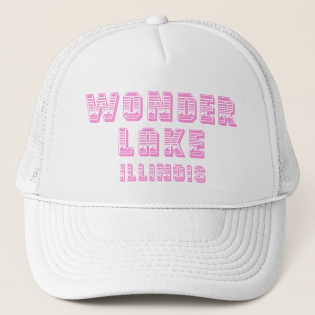Casquette rose et blanc de ligne de flottaison de (Devant)