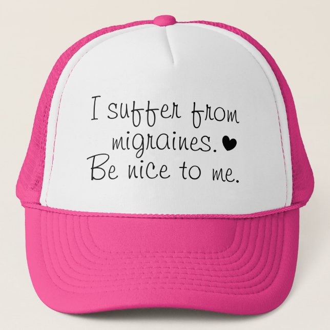 Casquette Rose mignon de citation de conscience de migraine (Devant)