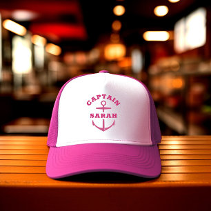 Casquette rose personnalisée fille capitaine batea