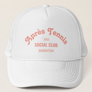 Casquette Rose Rétro Après Tennis Social Club Personnalisé B