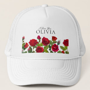 Casquette Rose Rouge Moderne Minimaliste Je T'Aime