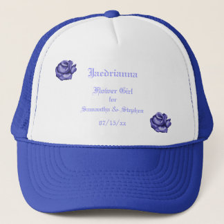Casquette Roses bleus de "demoiselle de honneur" - [a]