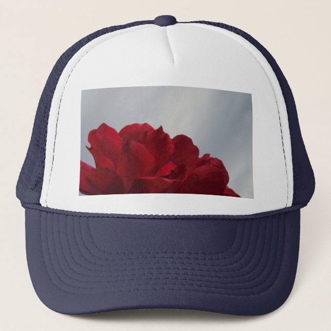 Casquette Roses rouges contre un ciel bleu vif (Devant)