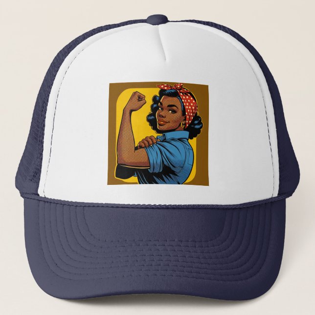 Casquette Rosie le Riveter Nous pouvons le faire! Africain-A (Devant)