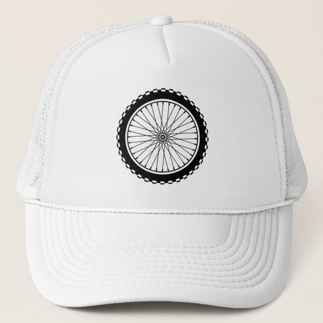 Casquette Roue VTT - Noir (Devant)