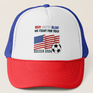 Casquette Rouge Blanc Bleu – Fan de football USA 2