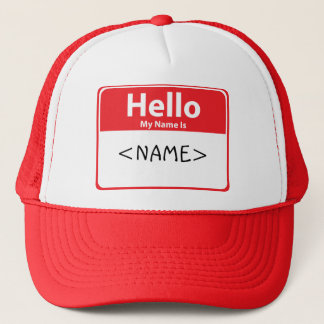 Casquette Rouge Bonjour Je M'Appelle , <NAME>
