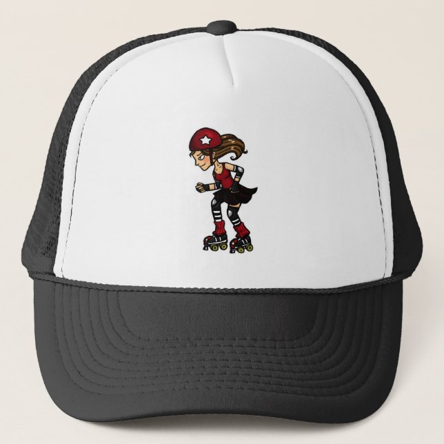 Casquette Rouge de brouilleur de Derby de rouleau (Devant)