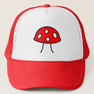 Casquette rouge de camionneur de champignon