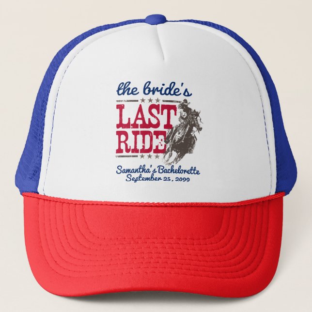 Casquette Rouge et Bleu La Dernière Marche de la mariée (Devant)