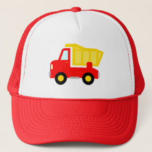 Casquette rouge mignon de camionneur de camion à