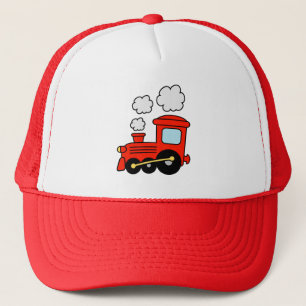 Casquette rouge mignon de camionneur de train de