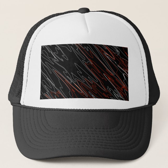 Casquette Rouge noir marbré (Devant)