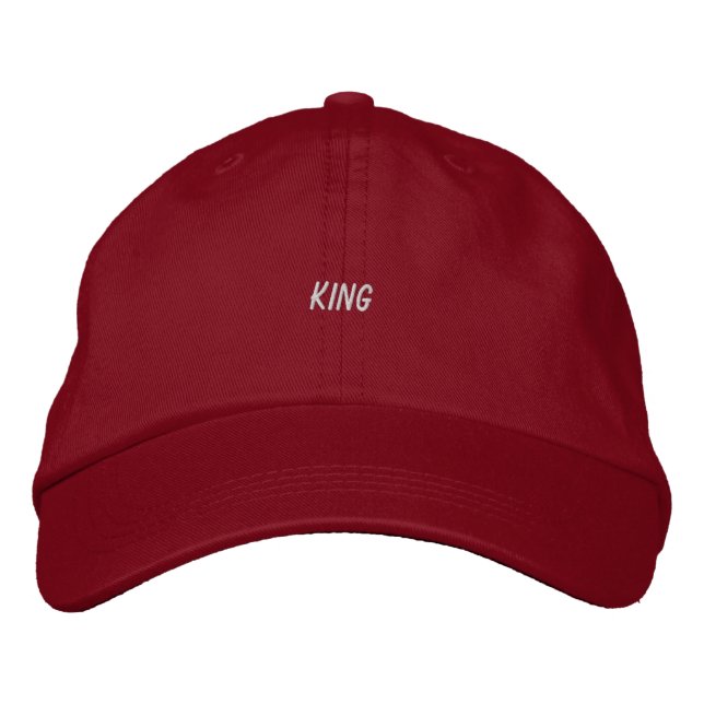 Casquette rouge vif avec King Custom Printing Text (Devant)