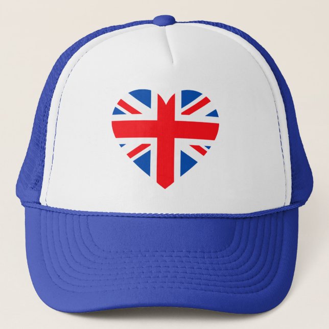 Casquette Royaume-Uni British Flag Heart Grande-Bretagne (Devant)