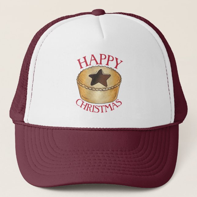 Casquette Royaume-Uni British Food Fruit Mince Pie Joyeux No (Devant)
