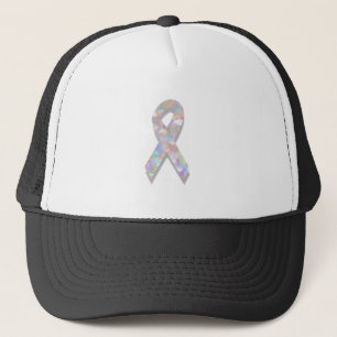 Casquette ruban de cancer du poumon perlé
