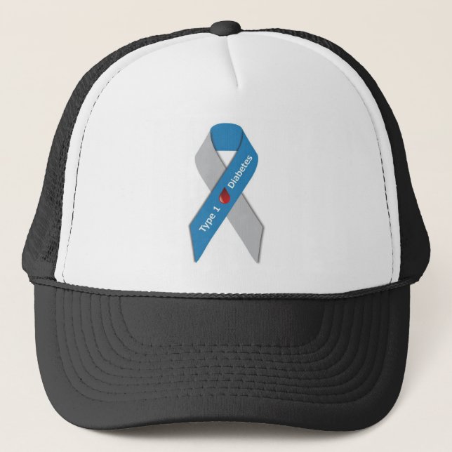 Casquette Ruban de conscience de diabète de type 1 (Devant)