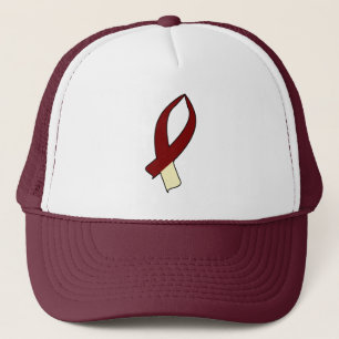 Casquette Ruban de sensibilisation (Bourgogne et crème)